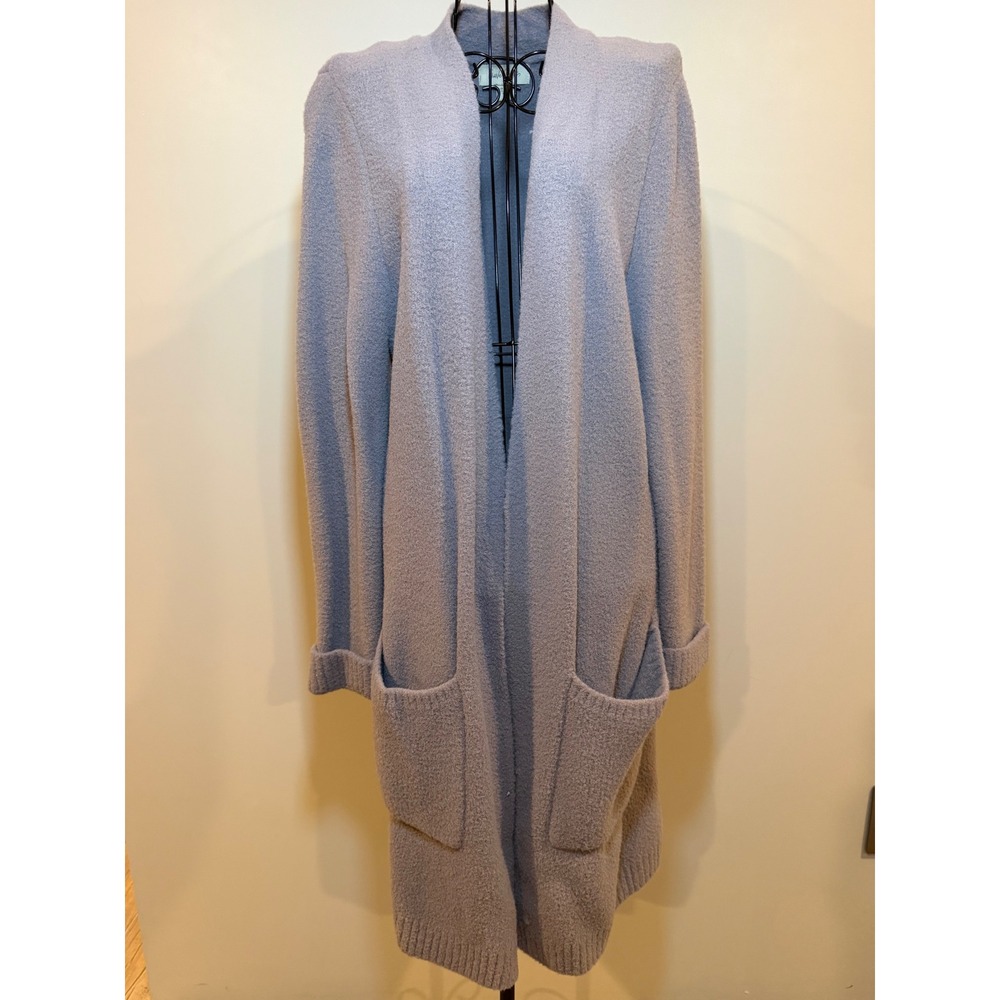 Charlie Paige CozyChic Lite Long Cardigan Duster Blue Open Front Pockets S/M. - Picture 1 of 3